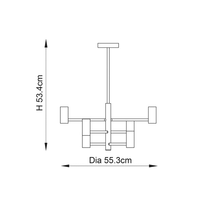 Studio 6lt Semi Flush Black Ceiling Light 76502 dimmable Living Room Image 10