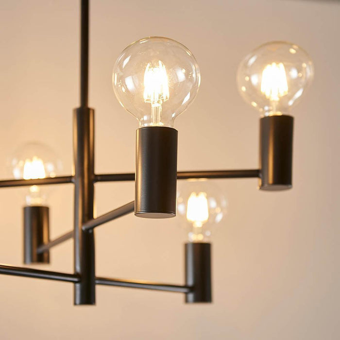 Studio 6lt Semi Flush Black Ceiling Light 76502 duo bulb Living Room Image 5