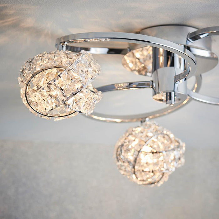 Talia 3lt Semi Flush Ceiling Light by Endon Lighting Living Room Image 5