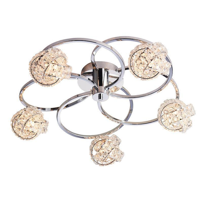 Talia 5lt Semi Flush Ceiling Light by Endon Lighting Living Room Image 1