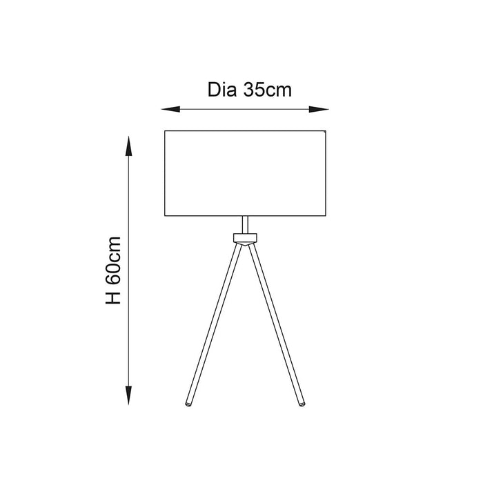 Endon Tri 1 Light Chrome Table Lamp — alternate view