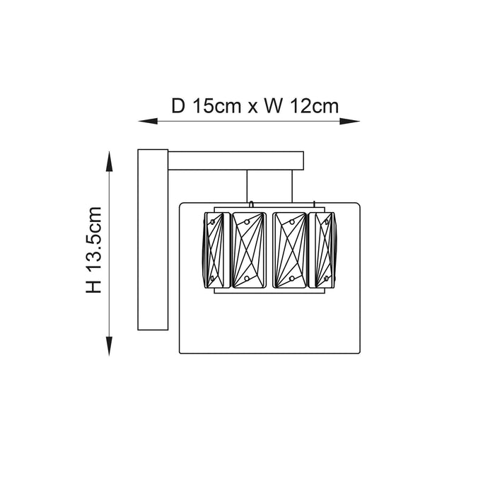 verina 1lt wall light by Endon Lighting Hallway lights Close Up