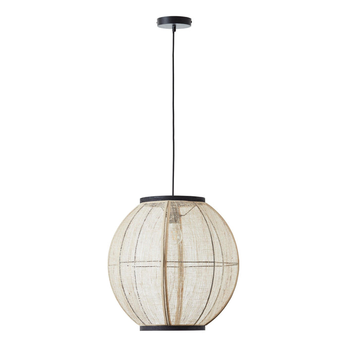 Endon Zaire Linen Adjustable Globe Ceiling Pendant-Ceiling Pendant Lights-Endon Lighting hallway lighting photo Tiffany Lighting Direct