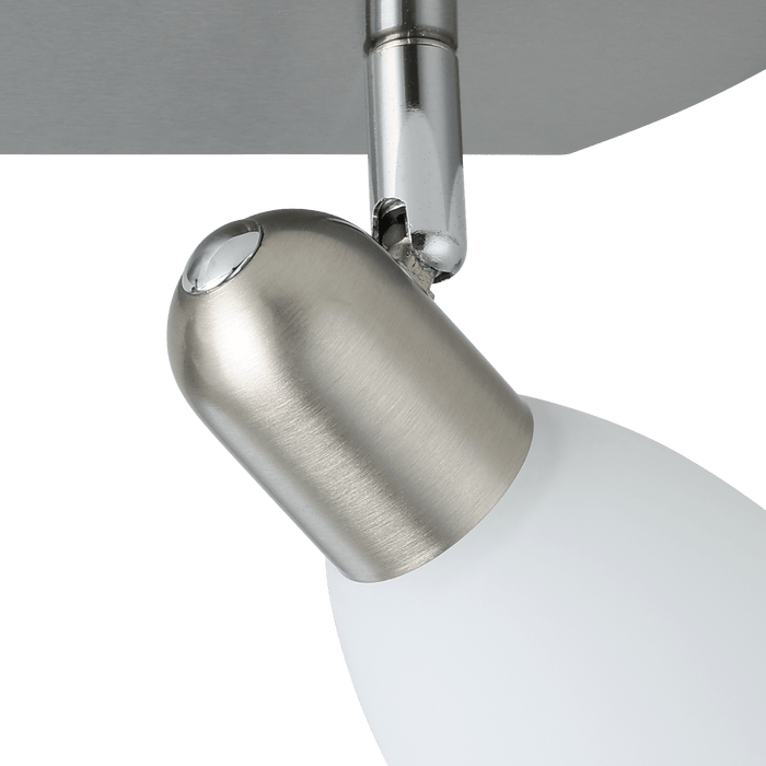eglo enea nickel satin glass 2 light bar spotlight Hallway Lighting Close up
