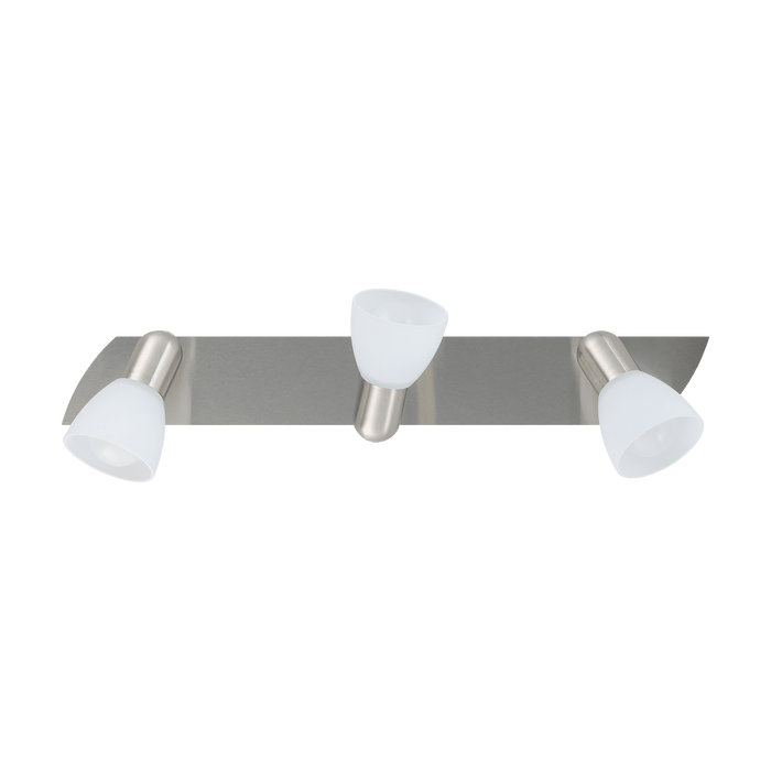 eglo enea nickel satin glass 3 light bar spotlight kitchen lighting