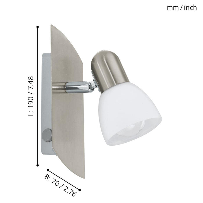 eglo enea nickel satin glass wall spotlight kitchen lighting