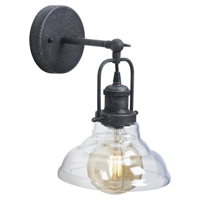 esko wrought iron style wall light glass shade
