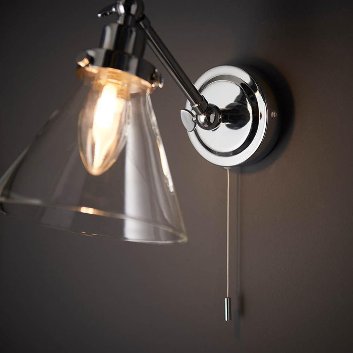 faraday chrome finish bathroom wall light by Endon Lighting Living Room Family Shot