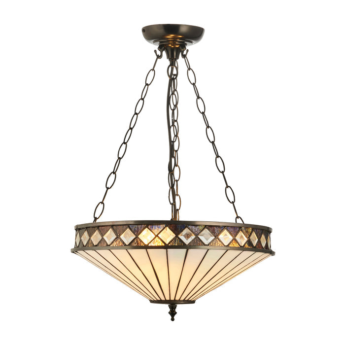 Fargo Medium Inverted Tiffany Ceiling Light (adjustable) — product detail