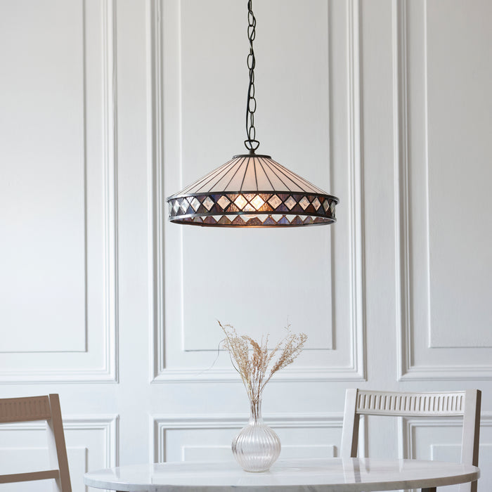 Fargo Medium Tiffany Ceiling Light 1 Bulb Fitting — alternate view