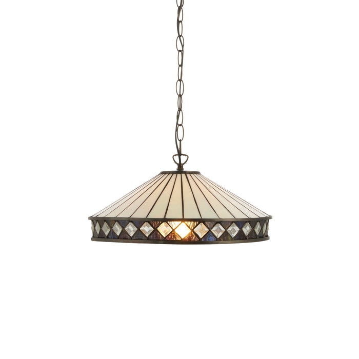 Fargo Medium Tiffany Ceiling Light 1 Bulb Fitting — close-up detail