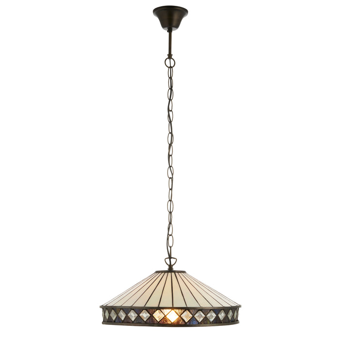 Fargo Medium Tiffany Ceiling Light 1 Bulb Fitting — rear view