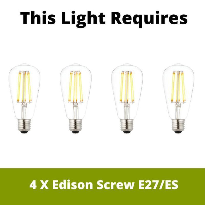 farsund 4 light silver brushed black semi flush ceiling light 2136 4 LED Lamp Bulb Guide