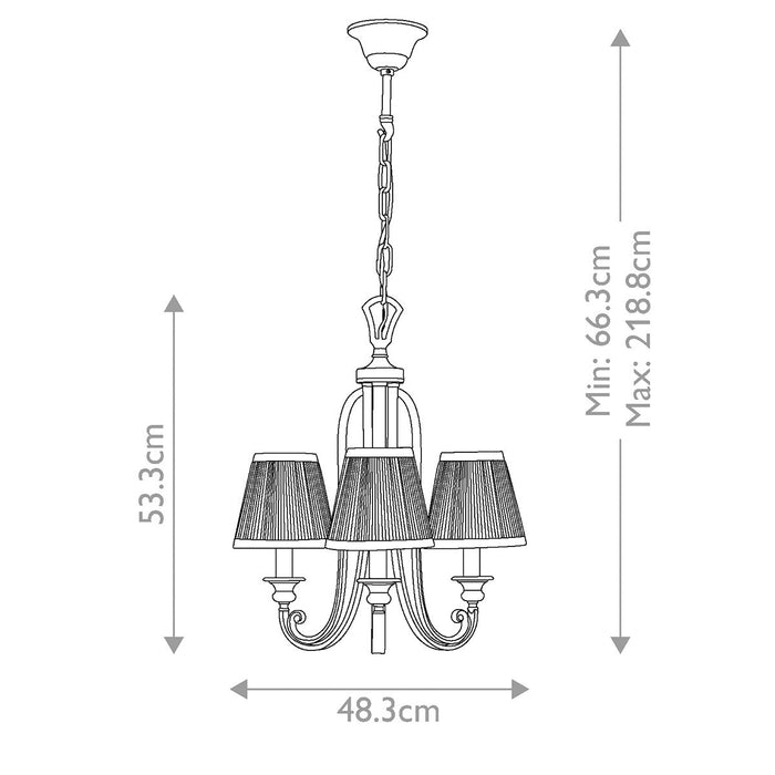 Feiss Abbey 3 Light Chandelier — rear view