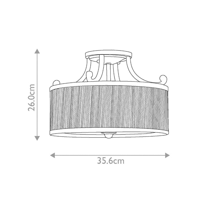Feiss Abbey Semi-Flush Gold Ceiling Light — close-up detail