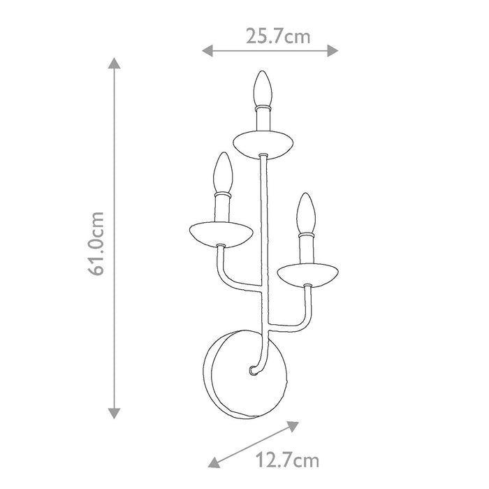 Feiss Annie 3 Light White Wall Light — rear view