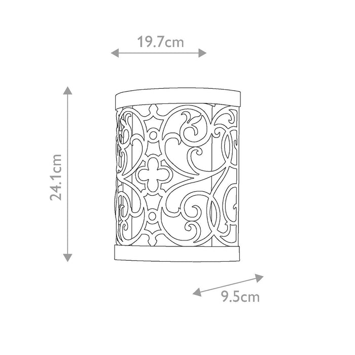 Feiss Arabesque Silver Leaf Wall Sconce — close-up detail