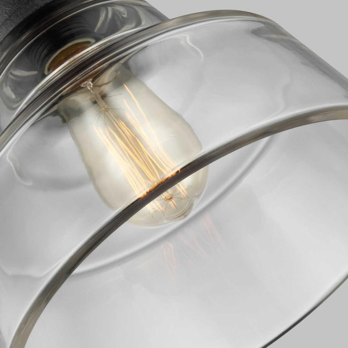 Feiss Baskin 1 Light Aged Brass & Zinc Ceiling Pendant - 26cm-Ceiling Pendant Lights-Elstead Lighting-2-Tiffany Lighting Direct
