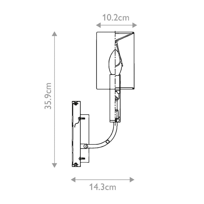 Feiss Brianna 1 Light Brass Wall Light — close-up detail