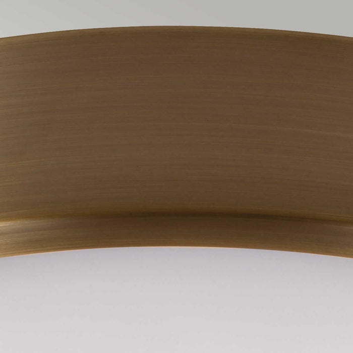 Feiss Cadence Antique Brass Flush Ceiling Light Living room close up