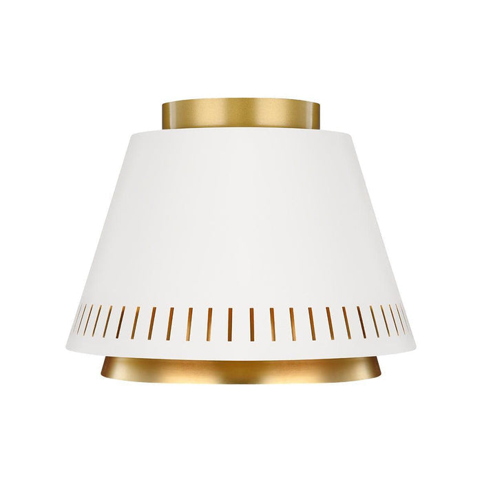 Feiss Carter 1 Light Matte White Flush Ceiling Light Living room Image