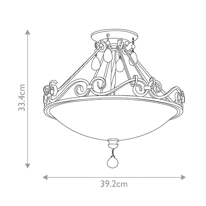 Feiss Chateau 2 Light Bronze Ceiling Semi-Flush — close-up detail
