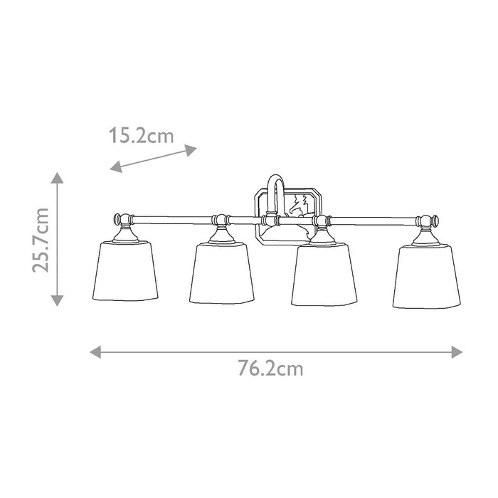 Feiss Concord Polished Chrome 4 Light Bathroom Wall Light — close-up detail