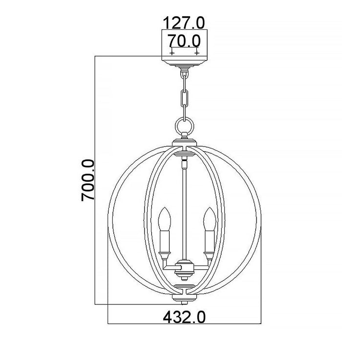 Feiss Corinne 3 Light Medium Brass Pendant — close-up detail