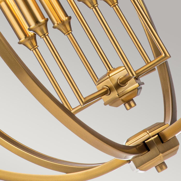 Feiss Corinne 6 Light Brass Pendant-Ceiling Pendant Lights-Elstead Lighting-4-Tiffany Lighting Direct