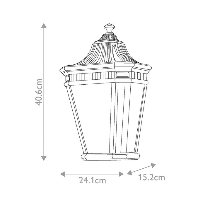 Feiss Cotswold Lane Black Outdoor Half Wall Light — close-up detail
