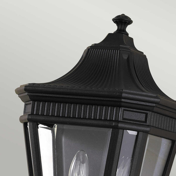 elstead cotswold lane black outdoor half wall lantern Detailed Close Up