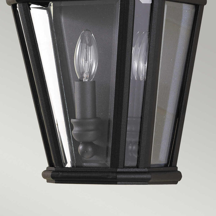 elstead cotswold lane black outdoor half wall lantern Close Up LED Bulb