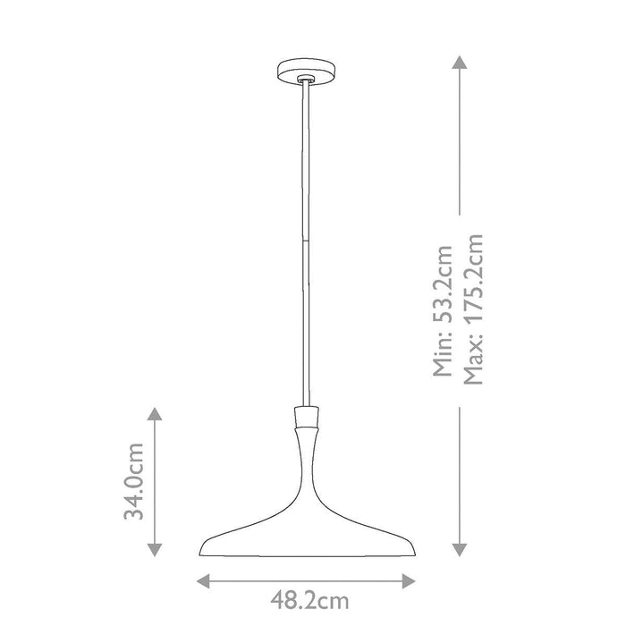 Feiss Darwin 1 Light Matte White Pendant Ceiling Light — rear view