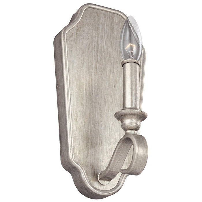 feiss dewitt 1 light sunrise silver wall light