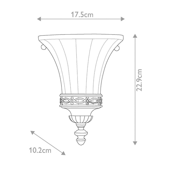 Feiss Drawing Room 1 Light Small Walnut Wall Uplighter — close-up detail