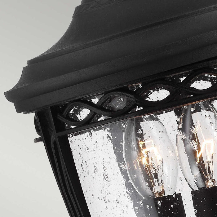 elstead english bridle black finish medium outdoor pedestal lantern Living Room Close Up