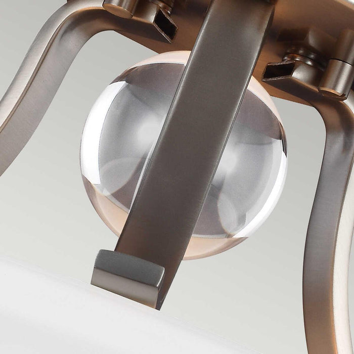 Feiss Evington 2 Light Semi-Flush Satin Nickel Ceiling Light Living room weight image