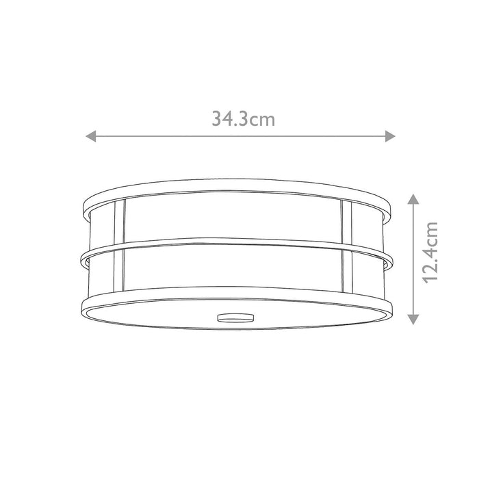 Feiss Fusion 3 Light Flush Mount Grecian Bronze Ceiling Light — close-up detail