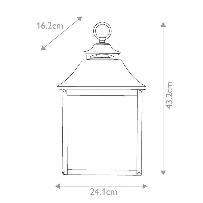 Feiss Galena 2 Light Black Outdoor Half Lantern — alternate view