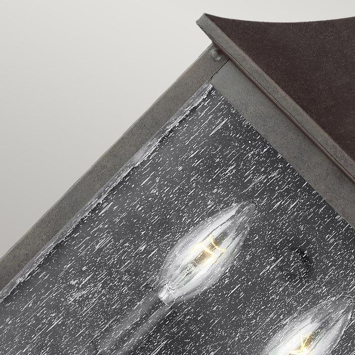 feiss galena 2 light black outdoor half lantern Close Up