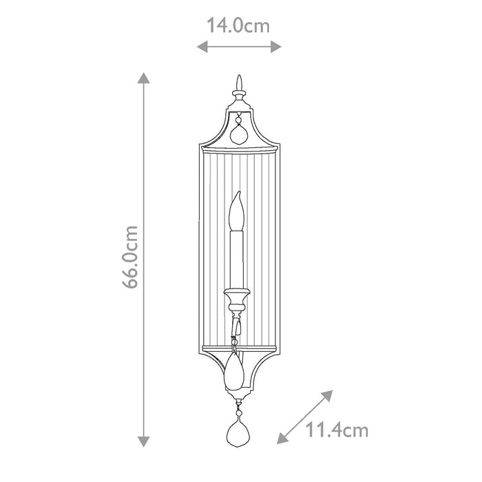 Feiss Gianna 1 Light Gilded Silver Wall Light — close-up detail