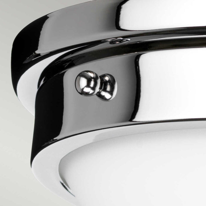 Feiss Gravity 2 Light Flush Polished Chrome Ceiling Light Living room close up