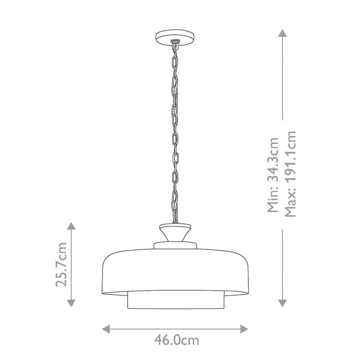 Feiss Haymarket 1 Light Galvanized Ceiling Pendant — close-up detail