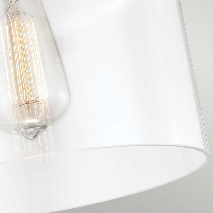 Feiss Hounslow 1 Light Flush Polished Nickel Ceiling Light Living room wide shot