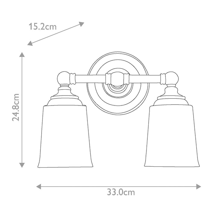Feiss Huguenot Lake Polished Chrome Bathroom Wall Light — close-up detail