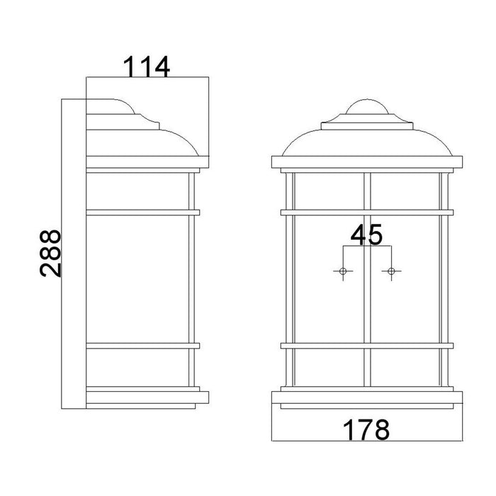 Feiss Lighthouse 1 Light Outdoor Half Lantern — alternate view