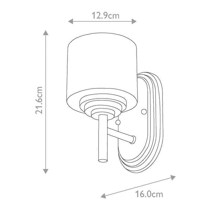 Feiss Malibu 1 Light Polished Brass Bathroom Wall Light — close-up detail