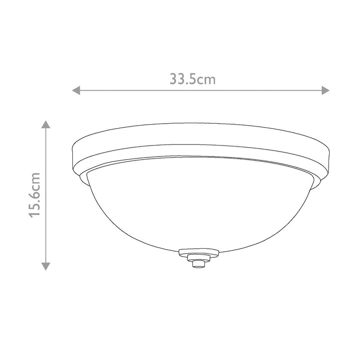 Feiss Malibu Polished Nickel Flush Bathroom Ceiling Light — rear view