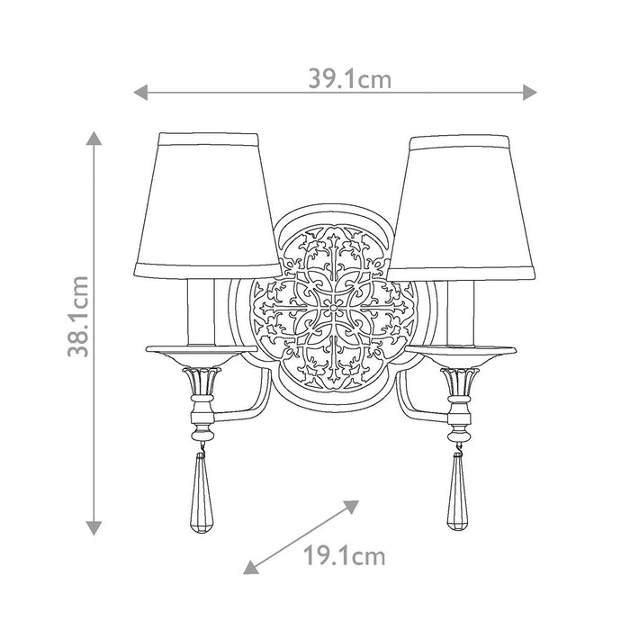 Feiss Marcella 2 Light Bronze Wall Light — close-up detail