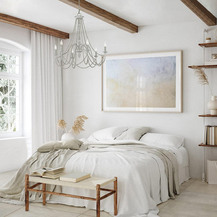 Feiss Maryville 6 Light Grey Chandelier — close-up detail